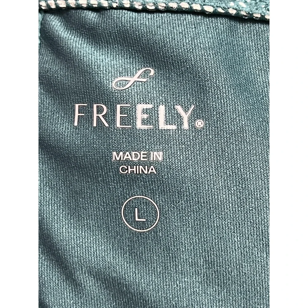 Freely Skort Womens Large Green Floral‎ Pull-On Lined Athletic Stretch Pockets